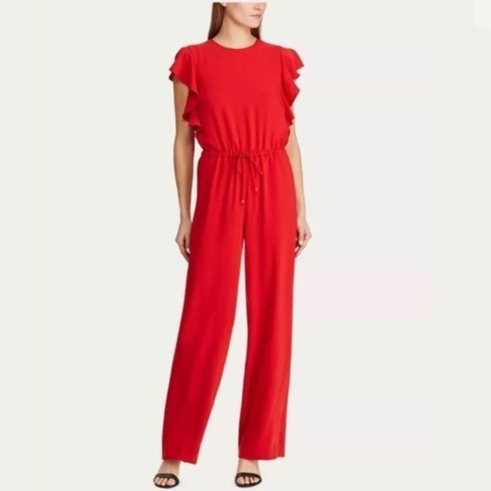 034 Ralph Lauren ruffled trim jumpsuit NWT Size 4